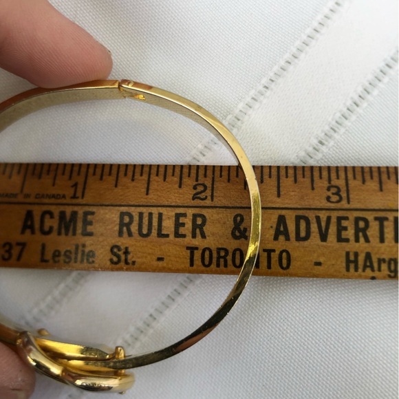 Vtg Goldtone Belt Buckle Bangle - Picture 9 of 11